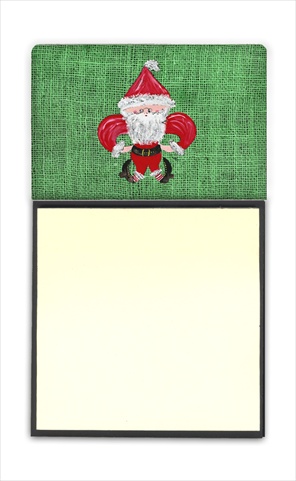 8746SN Christmas Santa Fleur de lis Refiillable Sticky Note Holder or Postit Note Dispenser- 3 x 3 In.