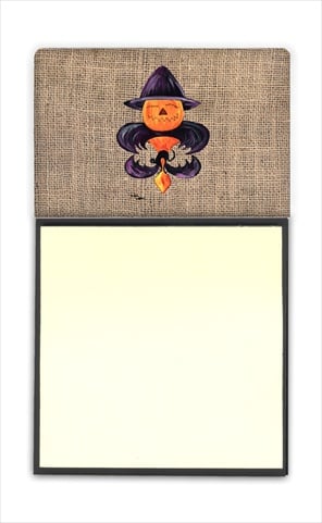 8748SN Halloween Pumpkin Bat Fleur de lis Refiillable Sticky Note Holder or Postit Note Dispenser- 3 x 3 In.