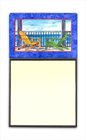 8767SN Adirondack Chairs Blue Refiillable Sticky Note Holder or Postit Note Dispenser- 3 x 3 In.