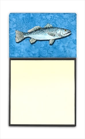 Fish - Trout Refiillable Sticky Note Holder or Postit Note Dispenser, 3 x 3 In.