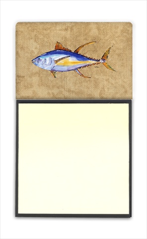 Tuna Fish Refiillable Sticky Note Holder or Postit Note Dispenser, 3 x 3 In.