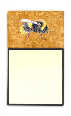 Bee on Gold Refiillable Sticky Note Holder or Postit Note Dispenser, 3 x 3 In.