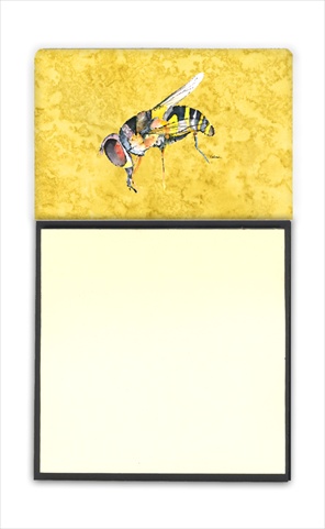 Bee on Yellow Refiillable Sticky Note Holder or Postit Note Dispenser, 3 x 3 In.