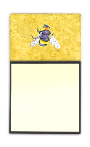 Bee on Yellow Refiillable Sticky Note Holder or Postit Note Dispenser, 3 x 3 In.
