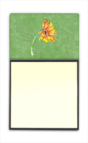 8854SN Gerber Daisy Orange Refiillable Sticky Note Holder or Postit Note Dispenser- 3 x 3 In.