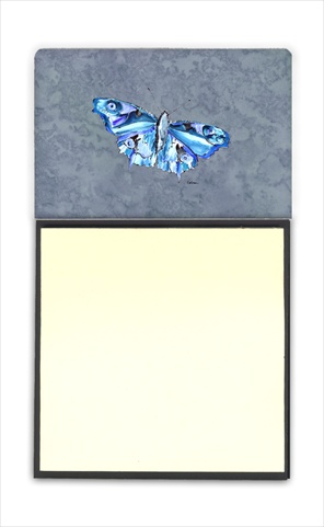 Butterfly on Gray Refiillable Sticky Note Holder or Postit Note Dispenser, 3 x 3 In.