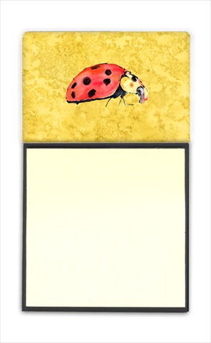 8867SN Lady Bug on Yellow Refiillable Sticky Note Holder or Postit Note Dispenser- 3 x 3 In.