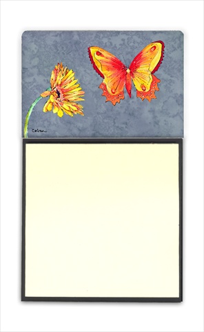 8877SN Gerber Daisy and Buttefly Refiillable Sticky Note Holder or Postit Note Dispenser- 3 x 3 In.