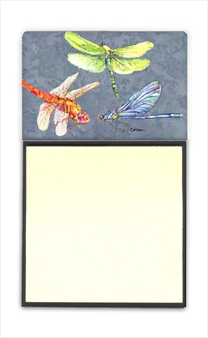 Dragonfly Times Three Refiillable Sticky Note Holder or Postit Note Dispenser, 3 x 3 In.