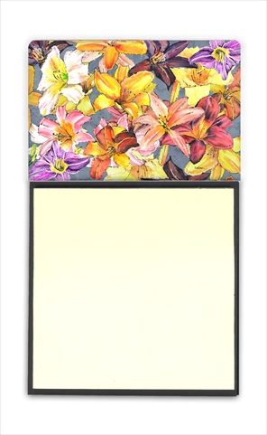 Day Lillies Refiillable Sticky Note Holder or Postit Note Dispenser, 3 x 3 In.