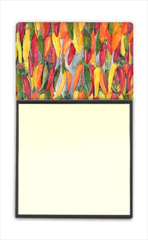 Hot Peppers Refiillable Sticky Note Holder or Postit Note Dispenser, 3 x 3 In.