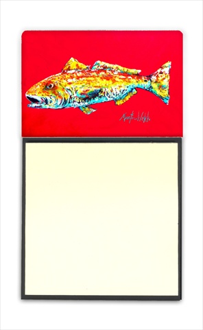 MW1084SN Fish - Red Fish Alphonzo Refiillable Sticky Note Holder or Postit Note Dispenser- 3 x 3 In.