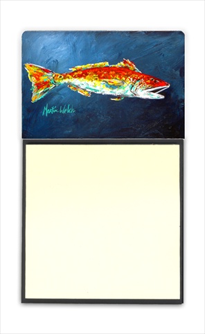 Fish - Red Fish Red for Jarett Refiillable Sticky Note Holder or Postit Note Dispenser, 3 x 3 In.