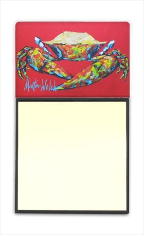 MW1096SN Crab Seafood One Refiillable Sticky Note Holder or Postit Note Dispenser- 3 x 3 In.