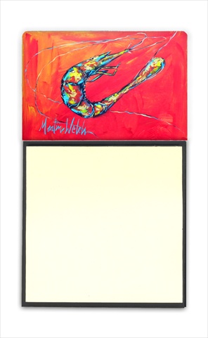 Shrimp Seafood Three Refiillable Sticky Note Holder or Postit Note Dispenser, 3 x 3 In.