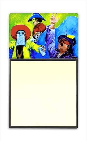 Mardi Gras Refiillable Sticky Note Holder or Postit Note Dispenser, 3 x 3 In.