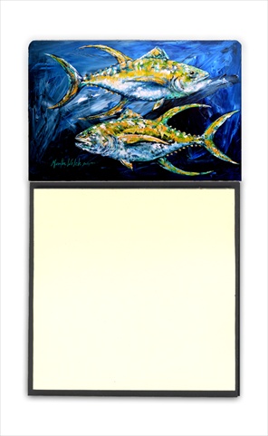 Fish - Tuna Tuna Blue Refiillable Sticky Note Holder or Postit Note Dispenser, 3 x 3 In.