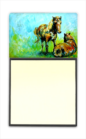 MW1126SN Horse Grazin Refiillable Sticky Note Holder or Postit Note Dispenser- 3 x 3 In.