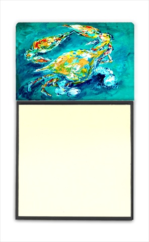 By Chance Crab in Aqua blue Refiillable Sticky Note Holder or Postit Note Dispenser, 3 x 3 In.