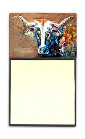 On the Loose Brown Cow Refiillable Sticky Note Holder or Postit Note Dispenser, 3 x 3 In.