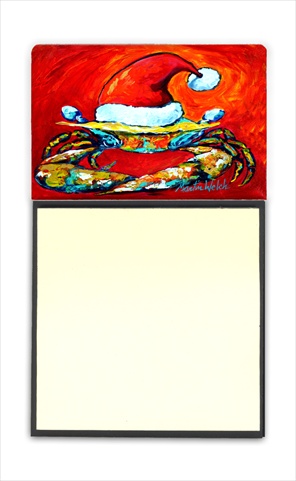 Crab in Santa Hat Santa Claws Refiillable Sticky Note Holder or Postit Note Dispenser, 3 x 3 In.