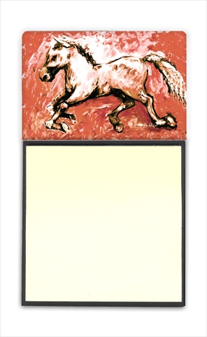 Shadow the Horse in Red Refiillable Sticky Note Holder or Postit Note Dispenser, 3 x 3 In.