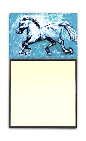 MW1171SN Shadow the Horse in blue Refiillable Sticky Note Holder or Postit Note Dispenser- 3 x 3 In.