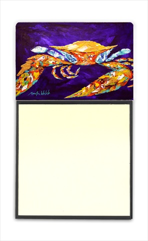 The Right Stuff Crab in Purple Refiillable Sticky Note Holder or Postit Note Dispenser, 3 x 3 In.