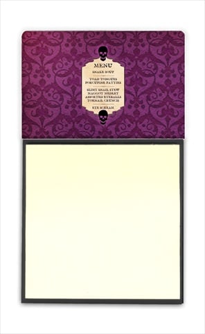 SB3005SN Goulish Menu including Eye Screen Snake soup Halloween Refiillable Sticky Note Holder or Postit Note Dispenser- 3 x 3 In.