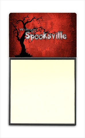 SB3008SN Welcome to Spooksville Halloween Refiillable Sticky Note Holder or Postit Note Dispenser- 3 x 3 In.