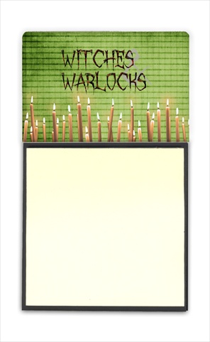 SB3011SN Witches and Warlocks Halloween Refiillable Sticky Note Holder or Postit Note Dispenser- 3 x 3 In.