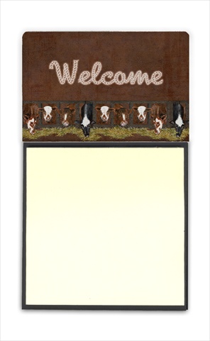 SB3058SN Welcome Mat with Cows Refiillable Sticky Note Holder or Postit Note Dispenser- 3 x 3 In.