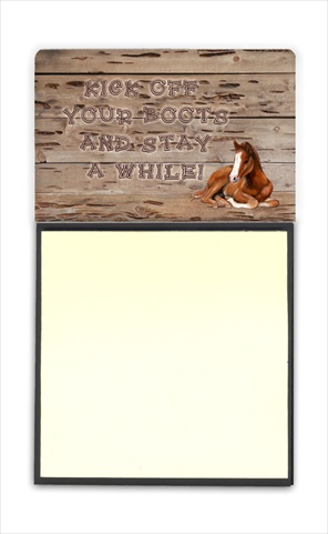 SB3064SN Kick off your boots and stay a while Refiillable Sticky Note Holder or Postit Note Dispenser- 3 x 3 In.