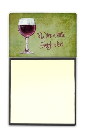 SB3067SN Wine a little laugh a lot Refiillable Sticky Note Holder or Postit Note Dispenser- 3 x 3 In.