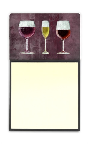 SB3073SN Three Glasses of Wine Purple Refiillable Sticky Note Holder or Postit Note Dispenser- 3 x 3 In.