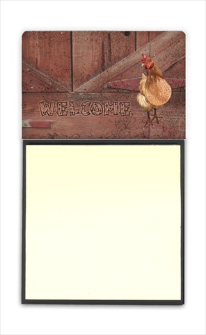 SB3075SN Welcome Chicken Refiillable Sticky Note Holder or Postit Note Dispenser- 3 x 3 In.