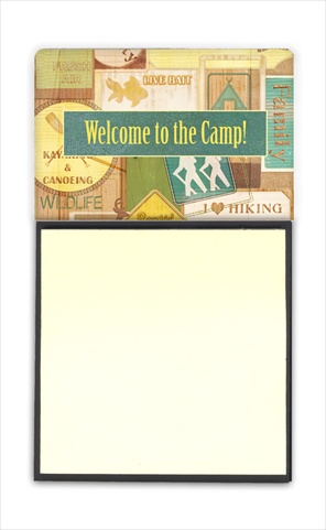 SB3080SN Welcome to the Camp Refiillable Sticky Note Holder or Postit Note Dispenser- 3 x 3 In.