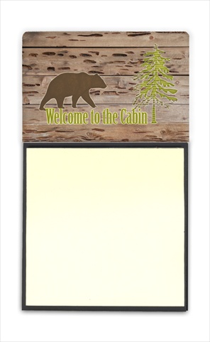 SB3081SN Welcome to the Cabin Refiillable Sticky Note Holder or Postit Note Dispenser- 3 x 3 In.