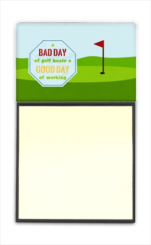 A Bad Day at Golf Refiillable Sticky Note Holder or Postit Note Dispenser- 3 x 3 In.