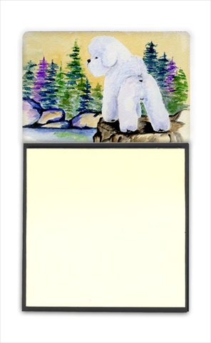 SS8010SN Bichon Frise Refiillable Sticky Note Holder or Postit Note Dispenser- 3 x 3 In.