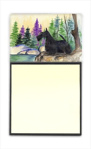 Scottish Terrier Refiillable Sticky Note Holder or Postit Note Dispenser, 3 x 3 In.