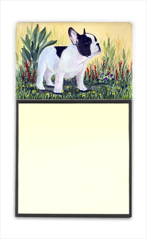 French Bulldog Refiillable Sticky Note Holder or Postit Note Dispenser, 3 x 3 In.