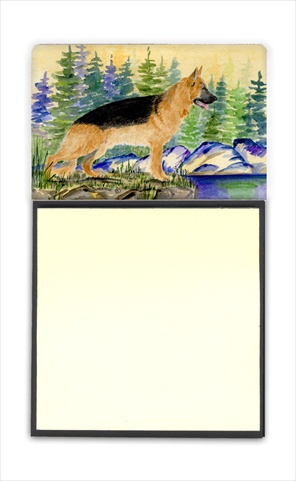 German Shepherd Refiillable Sticky Note Holder or Postit Note Dispenser, 3 x 3 In.