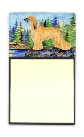 Picture of Carolines Treasures SS8220SN Afghan Hound Refiillable Sticky Note Holder or Postit Note Dispenser