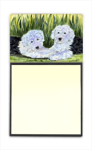Picture of Carolines Treasures SS8282SN Old English Sheepdog Refiillable Sticky Note Holder or Postit Note Dispenser
