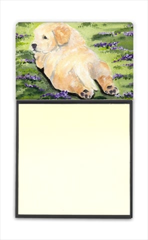 Golden Retriever Refiillable Sticky Note Holder or Postit Note Dispenser