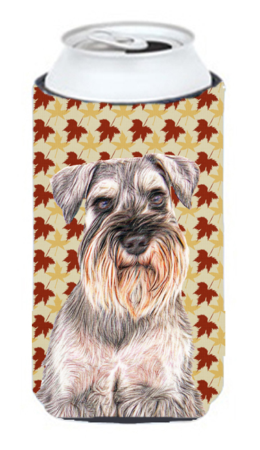 Fall Leaves Schnauzer Tall Boy bottle sleeve Hugger
