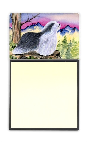 SS8338SN Bearded Collie Refiillable Sticky Note Holder or Postit Note Dispenser