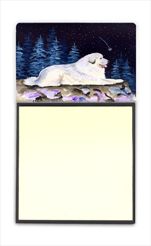 Starry Night Great Pyrenees Refiillable Sticky Note Holder or Postit Note Dispenser
