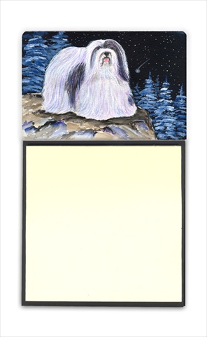 Starry Night Havanese Refiillable Sticky Note Holder or Postit Note Dispenser